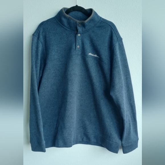 Eddie Bauer Men's 100% Polyester Quarter Snap Up Pullover Sweater 2XL Thick - Picture 1 of 5